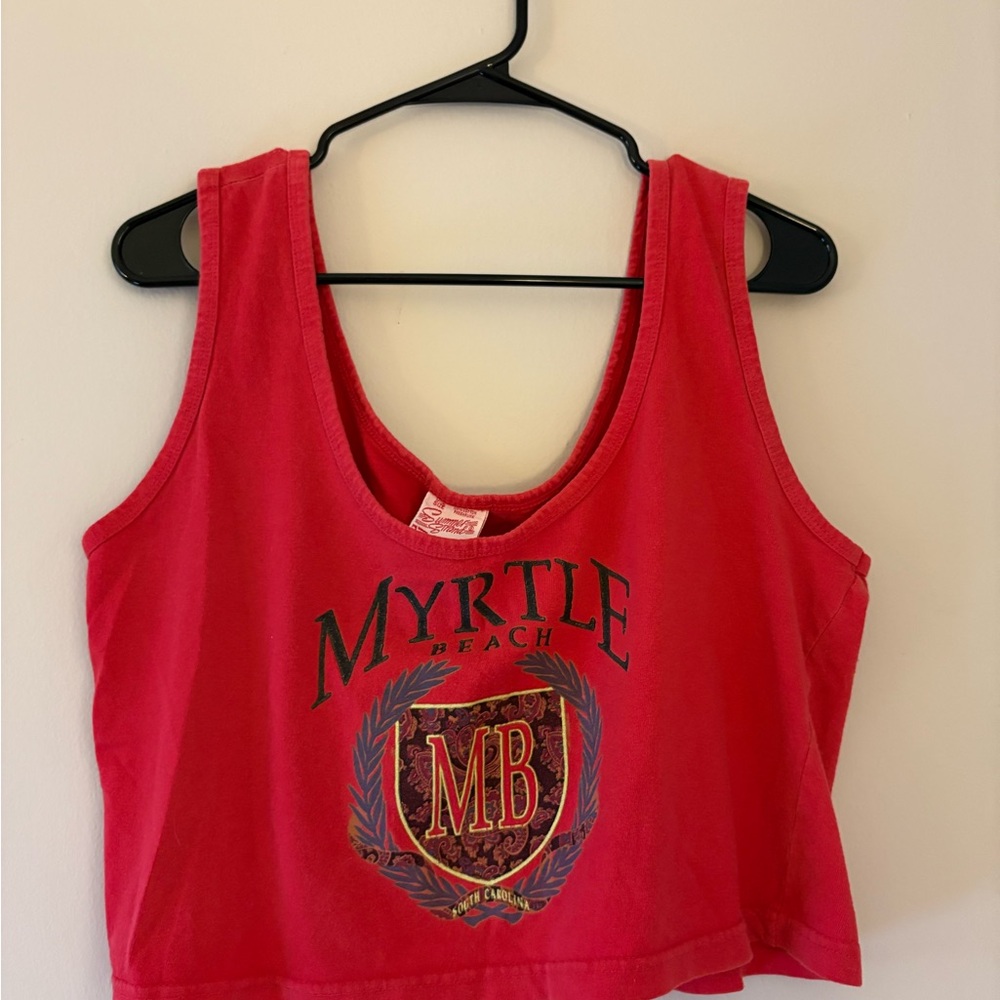 Women's Red Cropped Tank Top